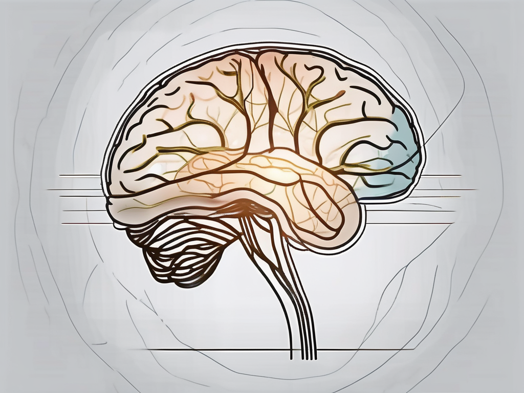 The human brain with highlighted oculomotor nerves