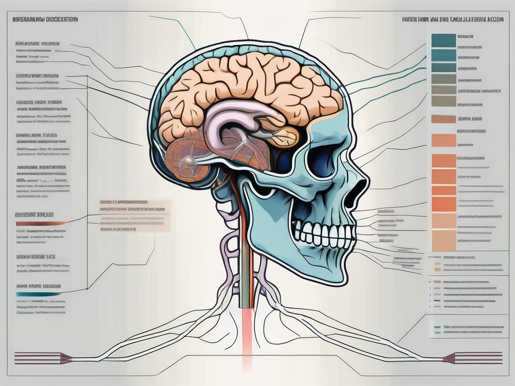 A detailed human brain and skull