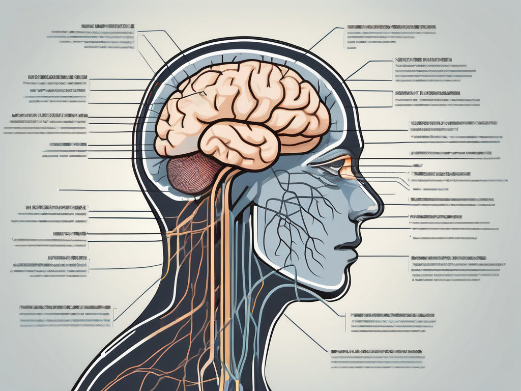 The human brain highlighting the oculomotor nerve